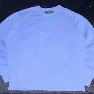 Polo Ralph Lauren Crew Neck Pull Over Sweatshirt Men’s XL Light Blue Coral Pony